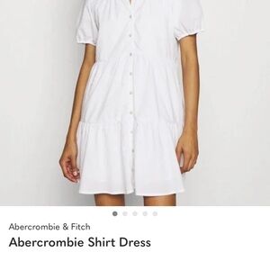 Abercrombie & Fitch White Shirt Dress with pockets